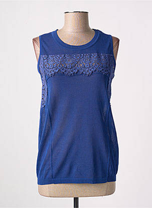 Pull resserrée sur le bas sans manche bleu MADO ET LES AUTRES femme