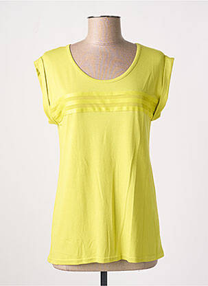 Top tissage jersey manches courtes vert MIA SOANA femme