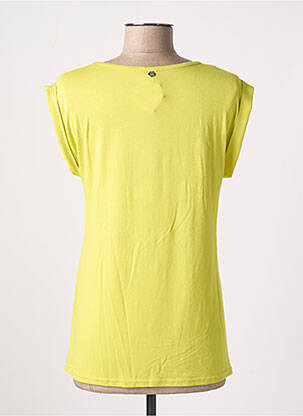 Top tissage jersey manches courtes vert MIA SOANA femme
