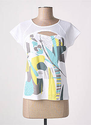 Top stretch manches courtes blanc MIA SOANA femme