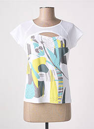 Top tissage jersey manches courtes blanc MIA SOANA femme