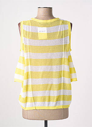 Pull maille ajourée manches 3/4 jaune MADO ET LES AUTRES femme