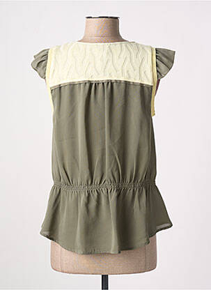 Blouse tissage crêpe manches courtes jaune MIA SOANA femme