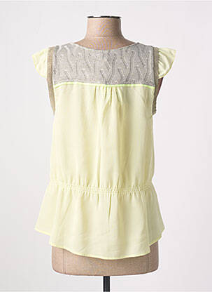 Blouse tissage crêpe manches courtes vert MIA SOANA femme