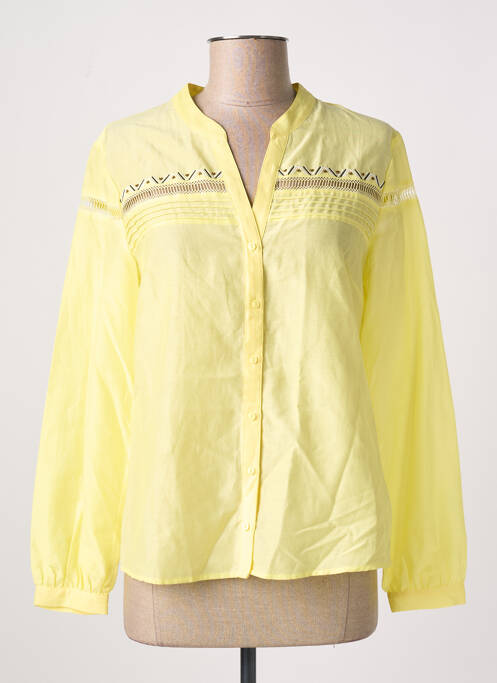 Chemisier coupe cintrée manches longues jaune ONE STEP femme