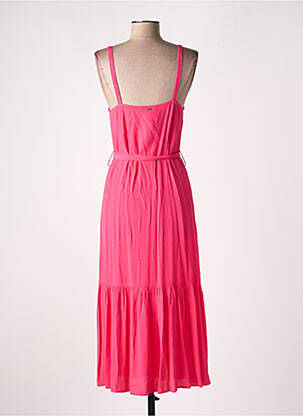 Robe longue tissage crêpe fines bretelles rose TOMMY HILFIGER femme