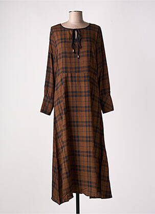 Robe longue manches longues manches longues marron SKATÏE femme
