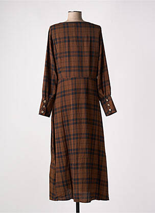 Robe longue manches longues manches longues marron SKATÏE femme