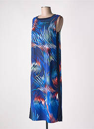 Robe mi-longue imprimé fantaisie sans manche bleu ONE SPIRIT femme