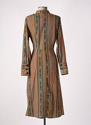 Robe mi-longue manches longues manches longues marron SKATÏE femme