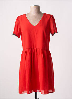 Robe courte manches courtes manches courtes rouge I.CODE (By IKKS) femme