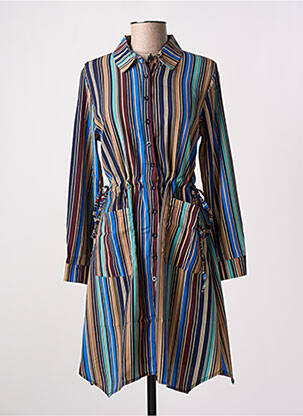 Robe mi-longue manches longues manches longues bleu MEISÏE femme