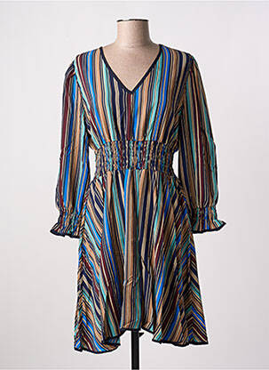 Robe mi-longue manches longues manches longues bleu MEISÏE femme