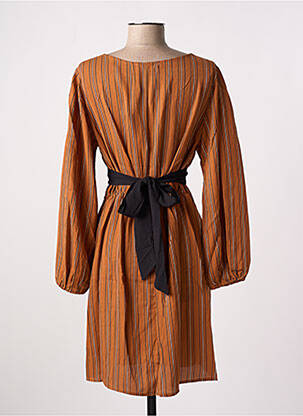 Robe courte manches longues manches longues marron MEISÏE femme