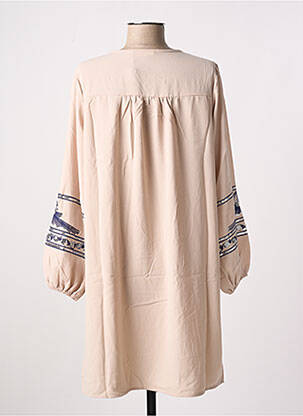 Robe courte coupe fluide manches longues beige MEISÏE femme
