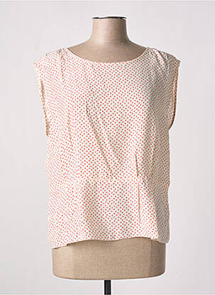Top imprimé fantaisie sans manche beige COMPTOIR DES COTONNIERS femme