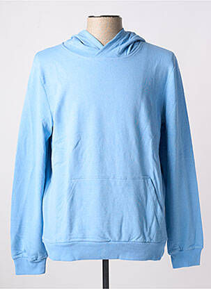 Sweat-shirt à capuche tissage jersey manches longues bleu DEFACTO homme