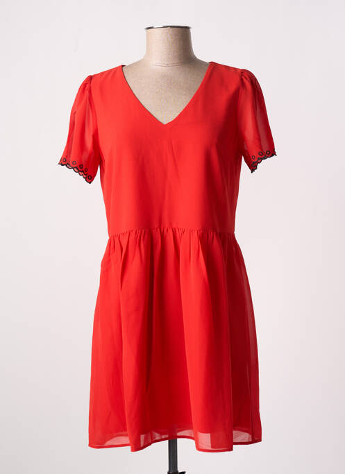Robe courte manches courtes manches courtes rouge I.CODE (By IKKS) femme