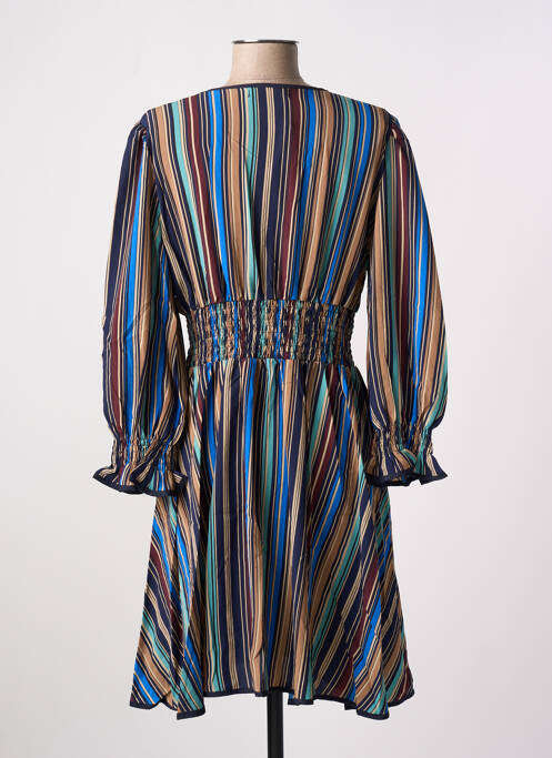 Robe mi-longue manches longues manches longues bleu MEISÏE femme
