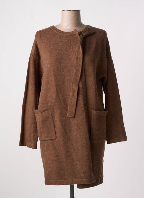 Gilet manches longues marron MEISÏE pour femme