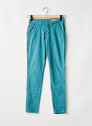 Pantalon chino tissage popeline taille normale bleu REIKO femme