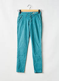 Pantalon chino tissage popeline taille normale bleu REIKO femme