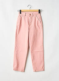 Pantalon chino tissage popeline taille haute rose REIKO femme