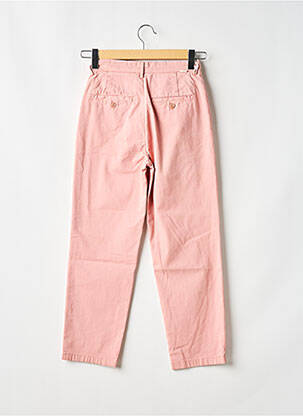 Pantalon chino tissage popeline taille haute rose REIKO femme