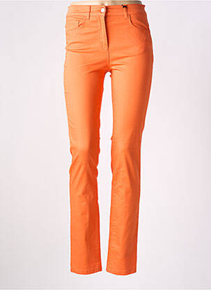 Pantalon slim tissage popeline taille haute rose CAROLL femme