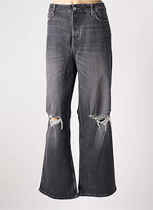 Jeans coupe large effet usé délavé taille haute gris TOMMY HILFIGER femme
