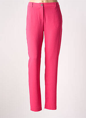 Pantalon droit tissage crêpe taille normale rose IKKS femme