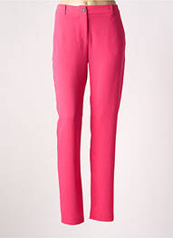 Pantalon droit tissage crêpe taille normale rose IKKS femme