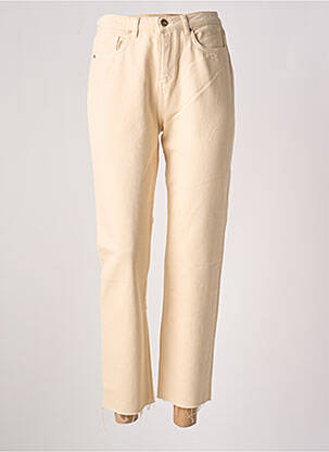 Jeans coupe droite taille haute taille haute beige REIKO femme