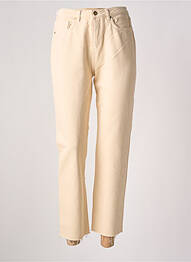Jeans coupe droite taille haute taille haute beige REIKO femme