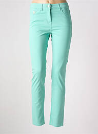 Pantalon slim tissage popeline taille haute vert WEILL femme
