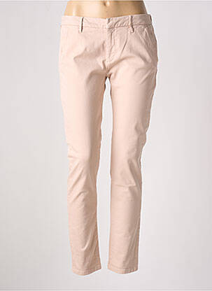 Pantalon chino tissage popeline taille normale rose REIKO femme