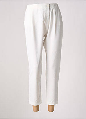Pantalon 7/8 taille haute taille haute blanc REIKO femme