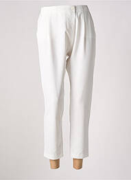 Pantalon 7/8 taille haute taille haute blanc REIKO femme