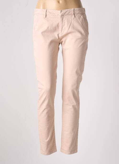 Pantalon chino tissage popeline taille normale rose REIKO femme