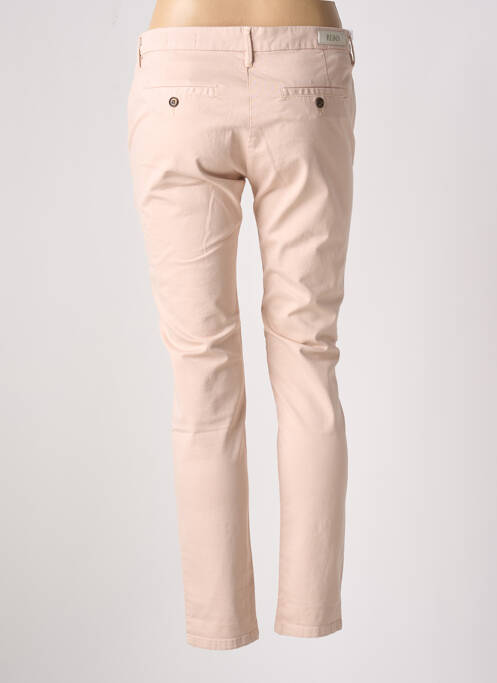 Pantalon chino tissage popeline taille normale rose REIKO femme