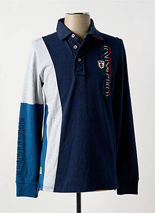 Polo manches longues manches longues bleu STATE OF ART homme