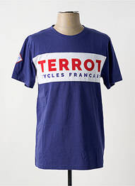 T-shirt coupe droite manches courtes bleu TERROT homme