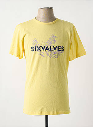 T-shirt coupe droite manches courtes jaune SIX VALVES homme