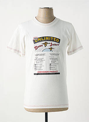 T-shirt coupe droite manches courtes blanc CHEVIGNON homme