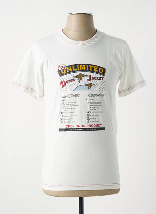 T-shirt coupe droite manches courtes blanc CHEVIGNON homme