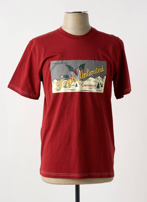 T-shirt coupe droite manches courtes rouge CHEVIGNON homme