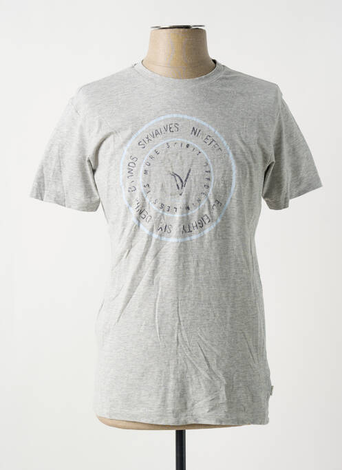 T-shirt gris SIX VALVES pour homme