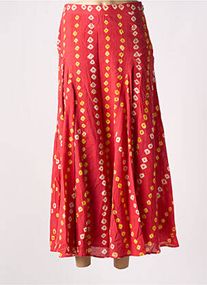 Jupe longue imprimé fantaisie rouge RALPH LAUREN femme