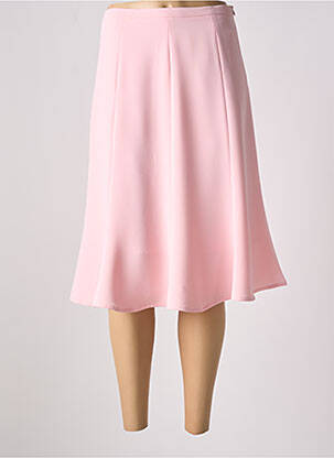 Jupe mi-longue coupe droite évasée sur le bas rose WEILL femme