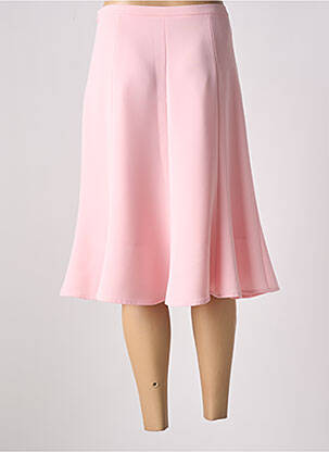 Jupe mi-longue coupe droite évasée sur le bas rose WEILL femme